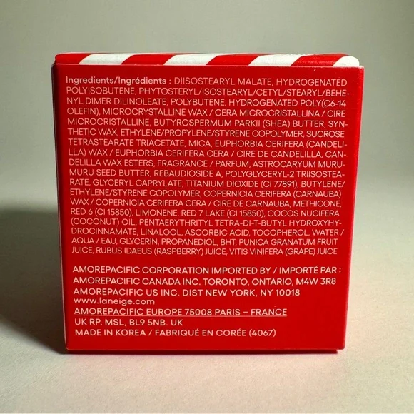 Laneige Candy Cane Lip Sleeping Mask Holiday 2024 Ltd Ed Full Size .70oz 20g